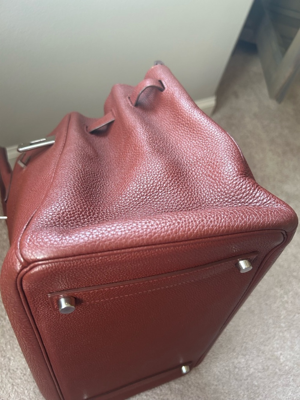 Hermes Brown Togo Leather Birkin with Palladium Hardware - Picture 9 of 10